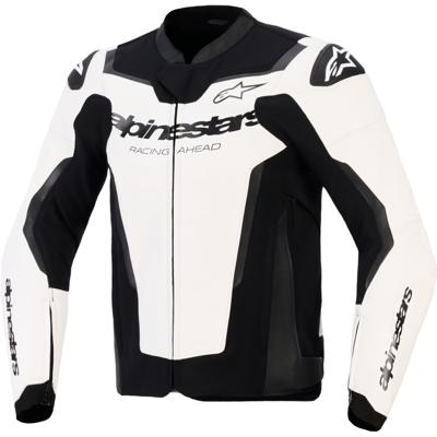 ALPINESTARS GP Force V2 Jacket, Leren motorjas, Wit-Zwart