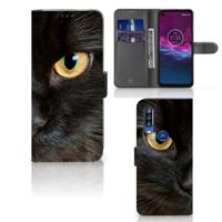 Motorola One Action | Telefoonhoesje | Met pasjeshouder | Zwarte Kat Motorola One Action | Telefoonhoesje | Met pasjeshouder | Zwarte Kat