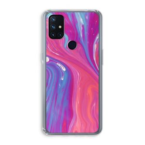 Paarse stroom: OnePlus Nord N10 5G Transparant Hoesje