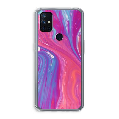 Paarse stroom: OnePlus Nord N10 5G Transparant Hoesje