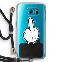Middle finger black: Samsung Galaxy S6 Transparant Hoesje met koord Middle finger black: Samsung Galaxy S6 Transparant Hoesje met koord