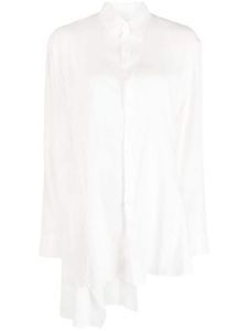 Yohji Yamamoto chemise asymétrique à col italien - Blanc