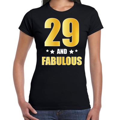 29 jaar and fabulous tekst - verjaardag cadeau t-shirt - zwart - voor dames