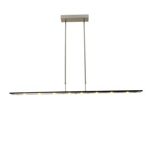 Masterlight Hanglamp eettafel - kantoor Vigo 130cm nikkel met zwart 2631-37-05-DW