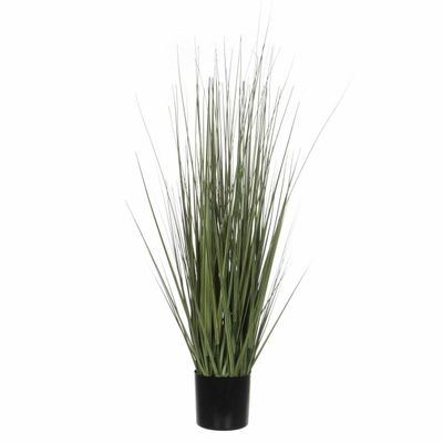 Kunstgras/gras kunstplant - groen H92 x D35 cm - op stevige plug