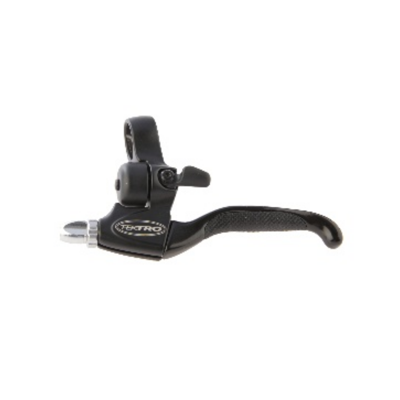 Tektro cl535f-ts v-brake remgreep 4-vinger links zwart/zwart met bel