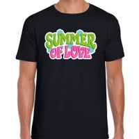 Jaren 60 Flower Power Summer Of Love verkleed shirt zwart heren - thumbnail