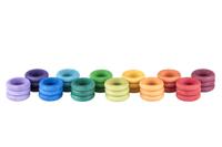 Grapat Houten Ringen - 36 Stuks (12 kleuren)