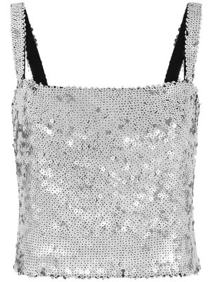 Dolce & Gabbana haut crop à sequins - Argent