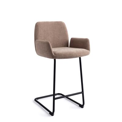 Jesper Home Barstoel 'Misaki' Arch Black, kleur Mocha Mist (zithoogte 66cm)