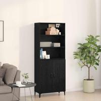 Dressoir Zwart eiken 69.5 x 32.5 x 180 cm Bewerkt hout