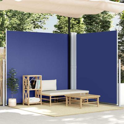Windscherm uittrekbaar 200x600 cm blauw