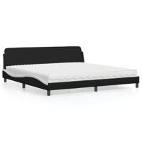 Bed met matras "Dover" kunstleer zwart en wit 200x200 cm