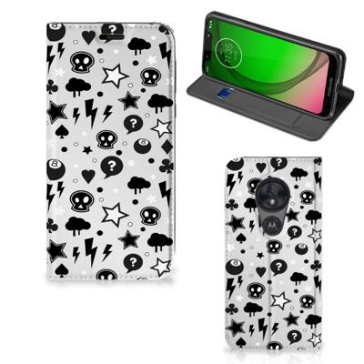 Mobiel BookCase Motorola Moto G7 Play Silver Punk
