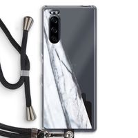 Gestreepte marmer: Sony Xperia 5 Transparant Hoesje met koord