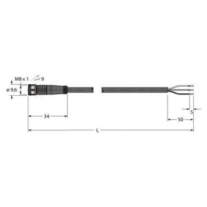 Turck 6625551 Sensor/actuator aansluitkabel Aantal polen (sensoren): 3 5 m 1 stuk(s)