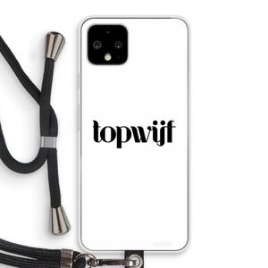 Topwijf Wit: Pixel 4 Transparant Hoesje met koord