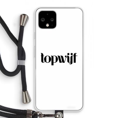 Topwijf Wit: Pixel 4 Transparant Hoesje met koord