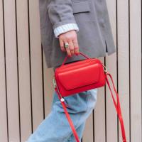Dames leren handtas - rood - MŌSZ Naomi