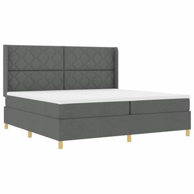 Boxspringbed met matras stof donkergrijs 200x200 cm