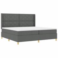 Boxspringbed met matras stof donkergrijs 200x200 cm