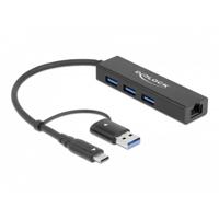 Delock 64149 USB 3.2 Gen 1-hub Zwart
