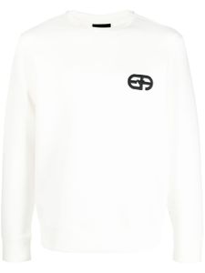 Emporio Armani sweat à logo brodé - Blanc