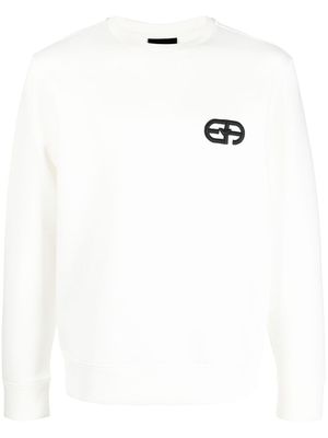 Emporio Armani sweat à logo brodé - Blanc