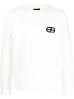 Emporio Armani sweat à logo brodé - Blanc