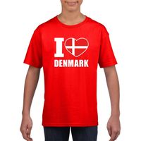 I love Denemarken supporter shirt rood jongens en meisjes XL (158-164)  -