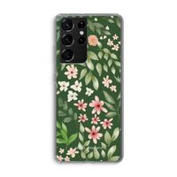 Botanical green sweet flower heaven: Samsung Galaxy S21 Ultra Transparant Hoesje