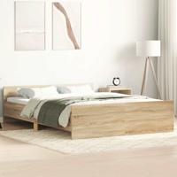 Bedframe met hoofd- en voeteneinde sonoma eikenkleur 135x190 cm