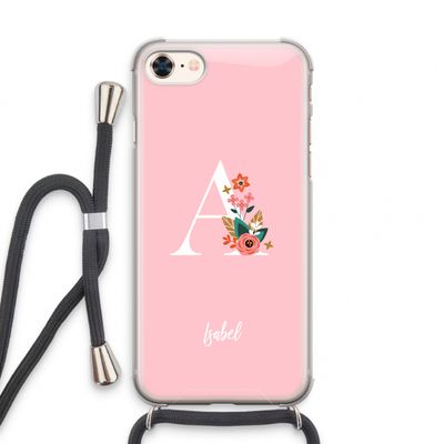 Pink Bouquet: iPhone 7 Transparant Hoesje met koord