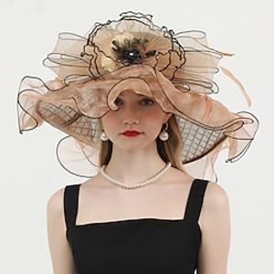hoed Organza Kentucky Derby Kerk (83 Bruiloft Zonbescherming Met Bloem Tule Helm Hoofddeksels Lightinthebox