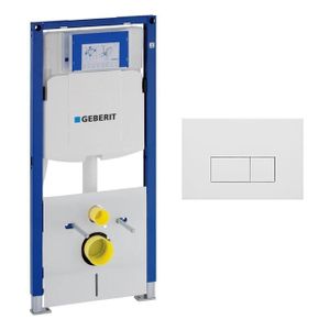 Geberit Duofix Element - UP 320 - QeramiQ push bedieningsplaat - wand 112cm - rechthoekige knoppen - kunststof wit glans SW706187 SW1242378