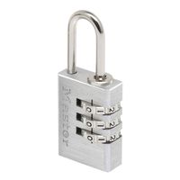 Masterlock 20mm - solid aluminium body with brushed metal finish - 21mm chrome pl - 7620EURD - thumbnail