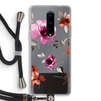 Geschilderde bloemen: OnePlus 8 Transparant Hoesje met koord