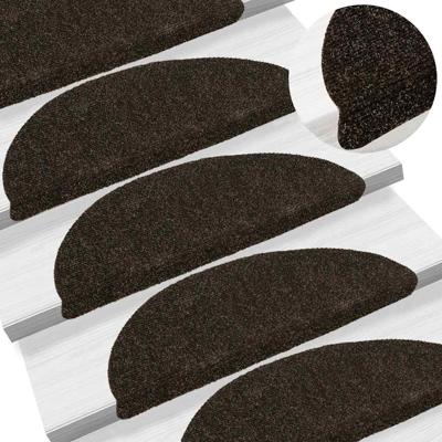 VidaXL Trapmatten zelfklevend 10 st 56x17x3 cm donkerbruin halfrond
