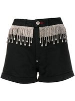 Philipp Plein short à franges en cristal - Noir