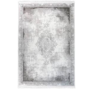 Merinos - Retro Acryl Vloerkleed - Klassiek Design - Grijs-200 x 290 cm