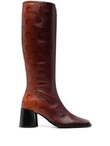 Marine Serre bottes 70 mm en cuir - Marron