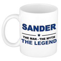 Sander The man, The myth the legend cadeau koffie mok / thee beker 300 ml - thumbnail