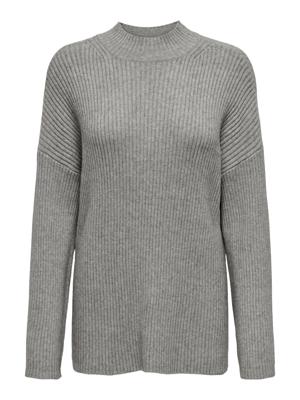 Only Onlkatia Ls Loose Highneck Cc Knt 15324664 Trui Medium Grey Melange
