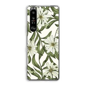 Wit bloemenpatroon: Sony Xperia 1 III Transparant Hoesje