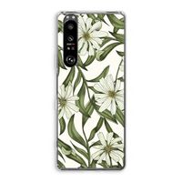Wit bloemenpatroon: Sony Xperia 1 III Transparant Hoesje