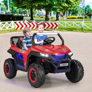 2-Zits Kinderauto met 2,4G Afstandsbediening 12V Kinder UTV met Muziek en Koplamp 2-4 km/u voor Kinderen Vanaf 3 Jaar