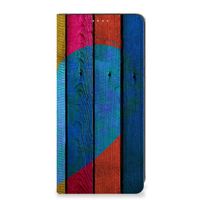 Samsung Galaxy A21s Book Wallet Case Wood Heart - Cadeau voor je Vriend