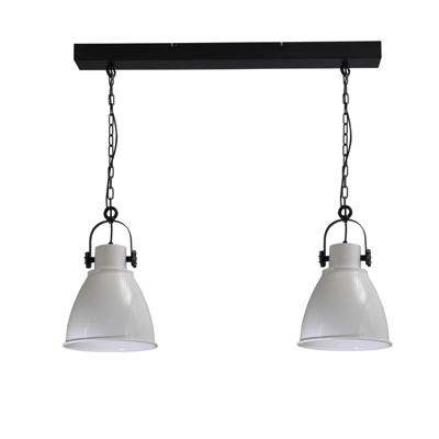 Masterlight Retro industrie eettafellampIndustria 27 Bow 2-lichts wit met zwart - 2007-06-06-B-K-70-2
