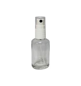 Flesje van helder glas met sproeikop leeg