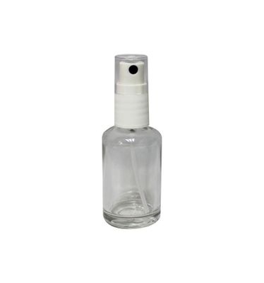Flesje van helder glas met sproeikop leeg